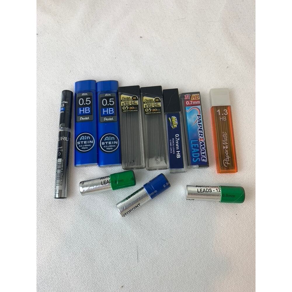 Pencil Lead Lot 0.5 0.7 0.9 1.3 HB lead gray green blue Uni Pentel PaperMate